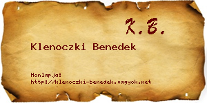 Klenoczki Benedek névjegykártya